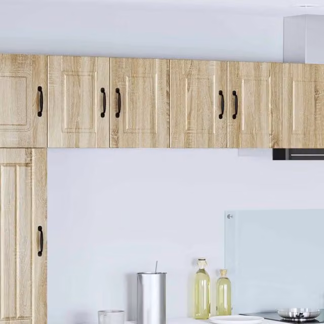 Set di 2 pensili da cucina vidaXL in legno marrone con ante a battente e ripiani interni, L: 60 cm, P: 31 cm, H: 40 cm