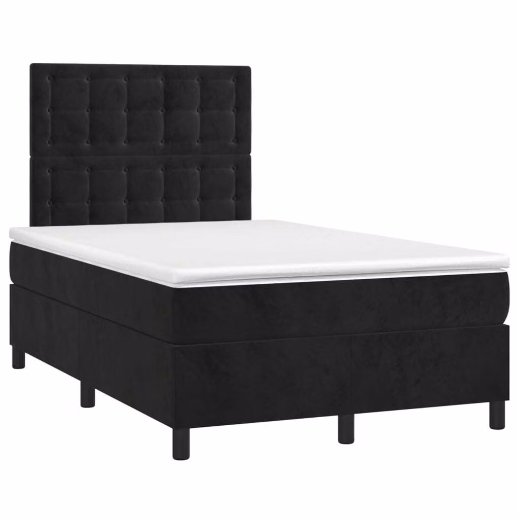 Maison Exclusive - Letto boxspring con materasso e LED nero 120x190 cm velluto