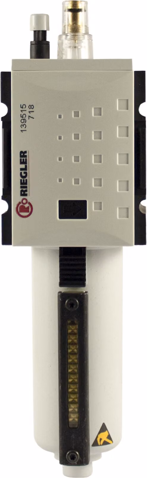 Lubrificatore a nebbia Riegler "FUTURA" con contenitore metallico e tubo spia, BG 1, G 3/8