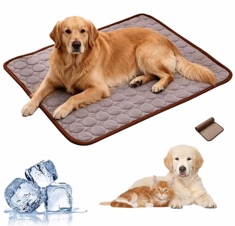 Tappetino refrigerante autogelo per cani e gatti, colore marrone, dimensioni 70x55 cm
