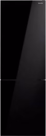 Frigorifero combinato Sharp SJNBA31IEBGD No Frost con estetica in vetro nero, capacità 331 l, classe energetica D