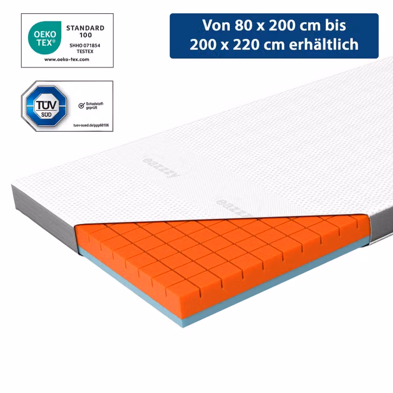 Genius Eazzzy Premium Cube topper reversibile 120x200x9cm H4/H5 Coprimaterasso per materasso