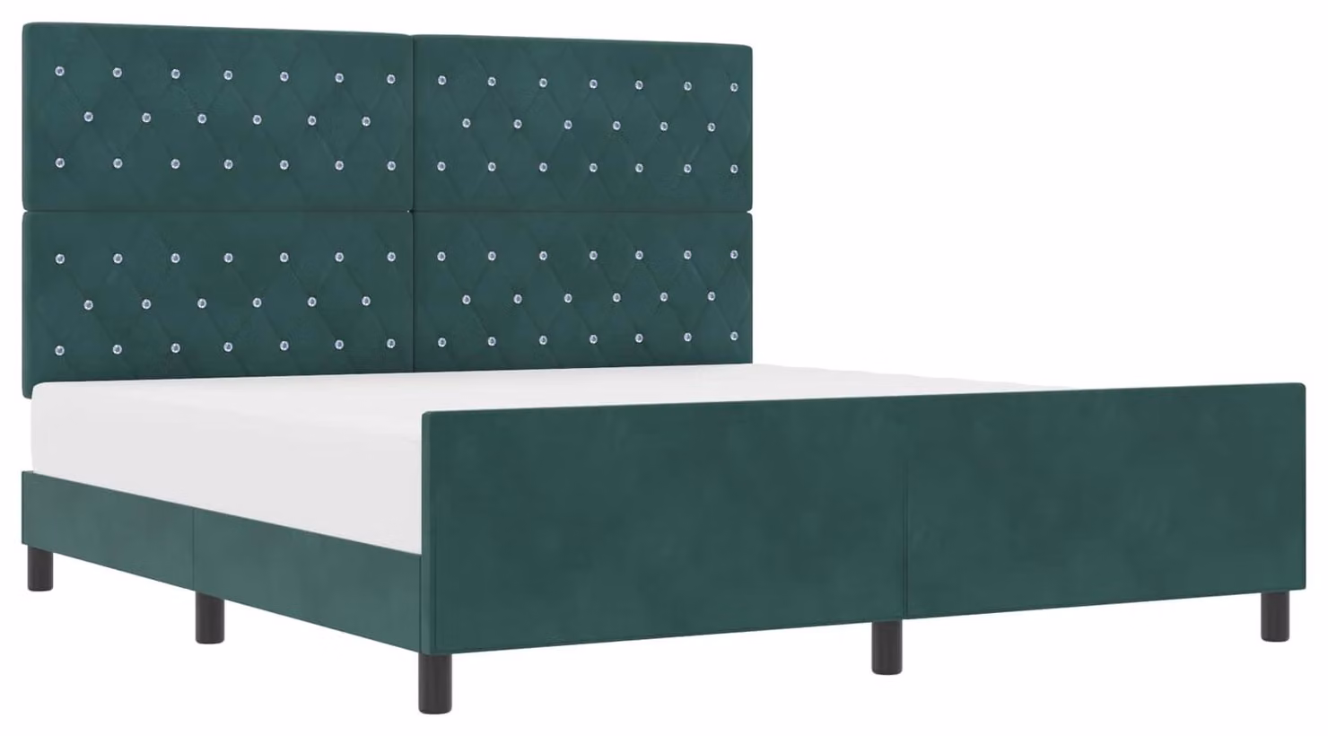 Letto a molle con testata verde scuro 180 x 200 cm in velluto