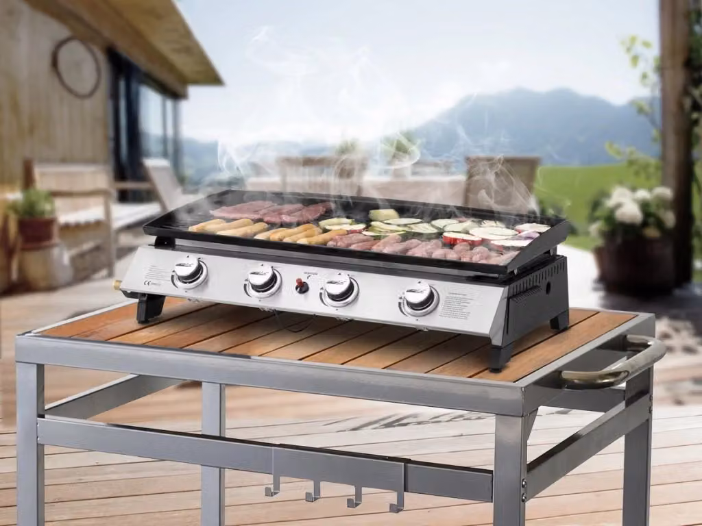 Plancha a gas Jolly HABITAT ET JARDIN in acciaio inox, 4 fuochi, 10 Kw, Grigio – 2