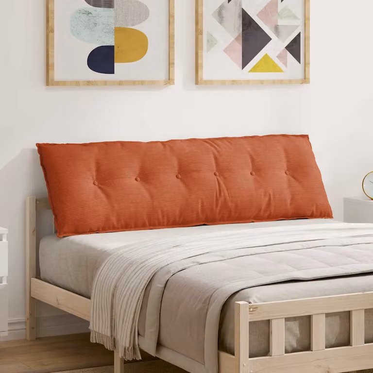 Cuscino per schiena vidaXL in tessuto a coste rosso arancio L 160 x P 50 cm