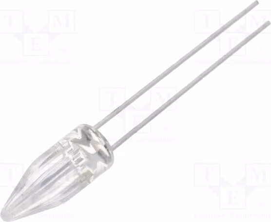 2 LED, angolo di emissione 100°, tensione 1,8÷2,4V, dimensioni 5mm, flusso luminoso 1560÷3000 mcd, luce bianca fredda, corrente 20mA, tecnologia OSPW5AA1B. LED per effetti speciali