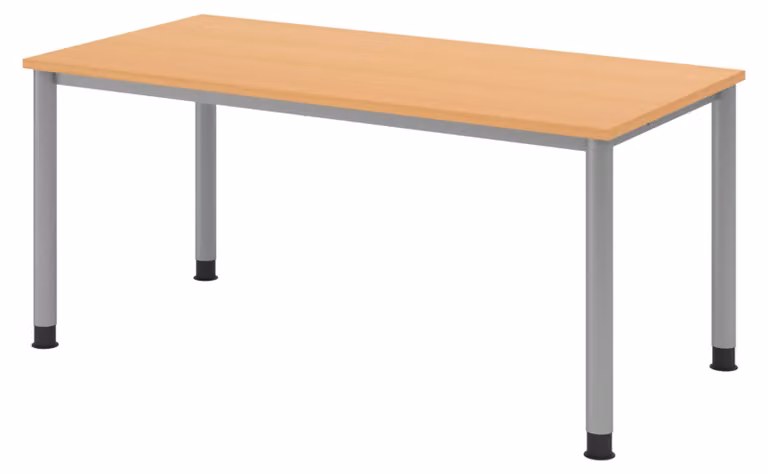 Scrivania bümö Serie H - Struttura: argento, finitura: faggio, dimensioni: 160 x 80 cm