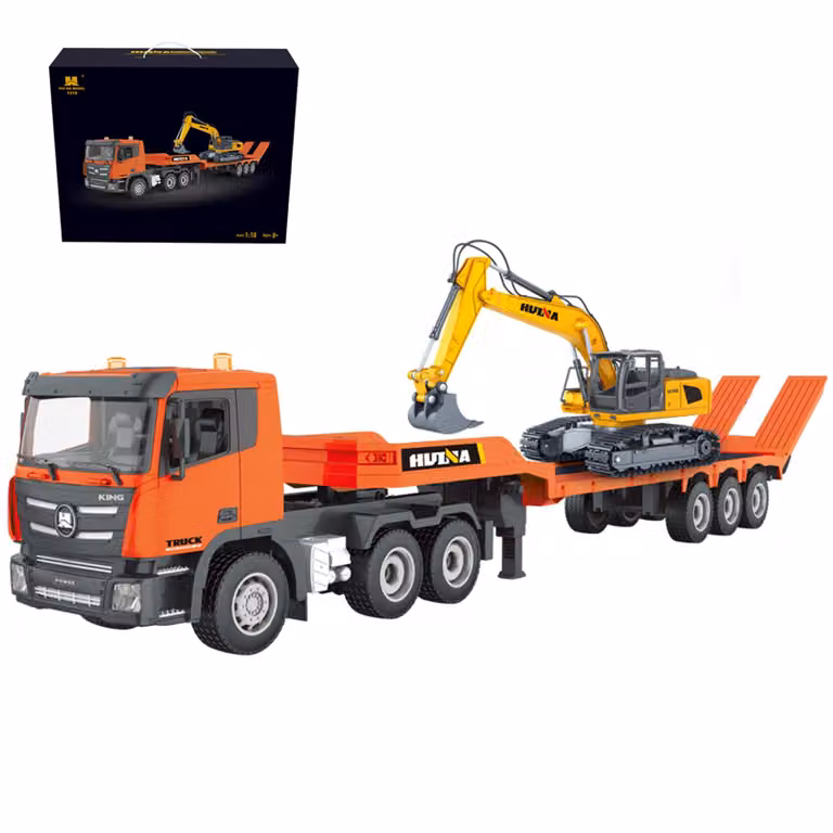 Camion RC Camion RC ed escavatore RC giocattolo, camion a pianale telecomandato a 2.4Ghz
