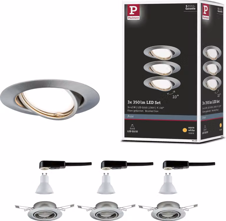 Paulmann Luce da incasso LED Set base orientabile