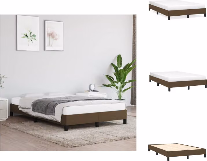 vidaXL Struttura letto in tessuto marrone scuro 120x200 cm - Letti e strutture letto