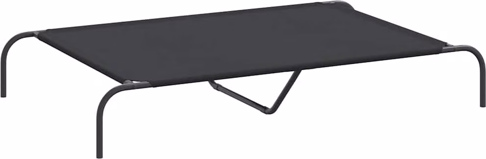 Cuccia per Cani Rialzata Nera 130x80x20cm Tela Oxford e Acciaio