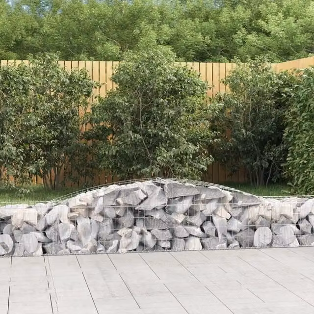 Set di 15 Cesti Gabbioni ad Arco Videx in Acciaio Zincato Colore Argento L: 400 cm, P: 50 cm, H: 40/60 cm – 1
