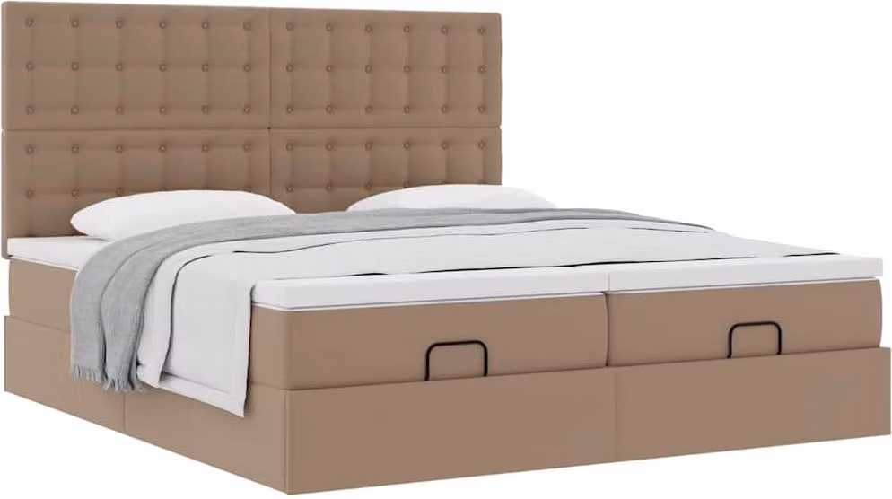 Struttura Letto Pouf con Materassi 180x200 cm Pelle finta