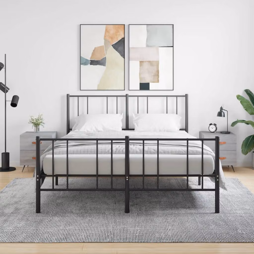 Set di 2 comodini vidaXL in legno multistrato e MDF, colore grigio, L 40 cm x P 35 cm x H 47,5 cm