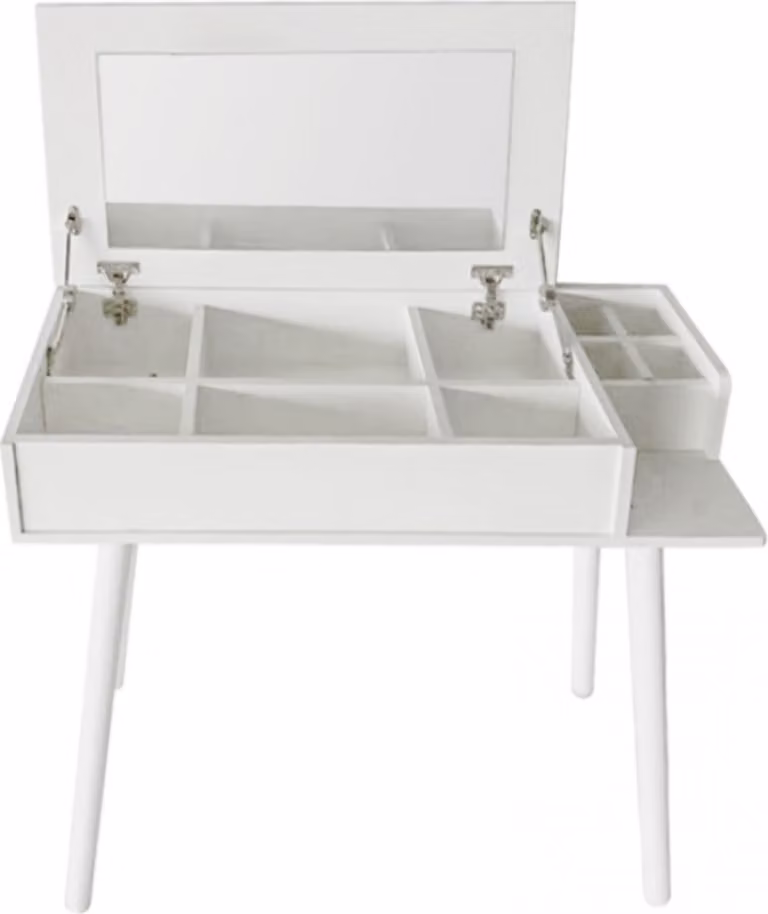 Toelettatore per trucco e acconciature con specchio ribaltabile, larghezza 90 cm