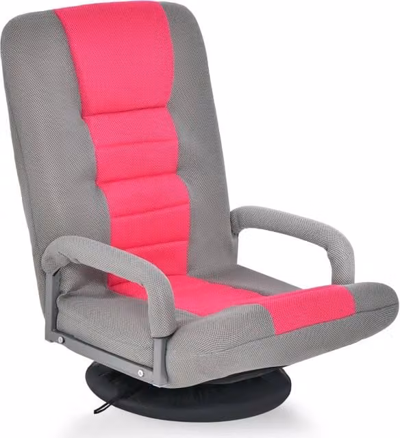 Sedia da terra pieghevole con braccioli e schienale regolabile in 6 posizioni, design ergonomico in tessuto rosa, L: 55 cm, P: 75 cm, H: 61-87 cm