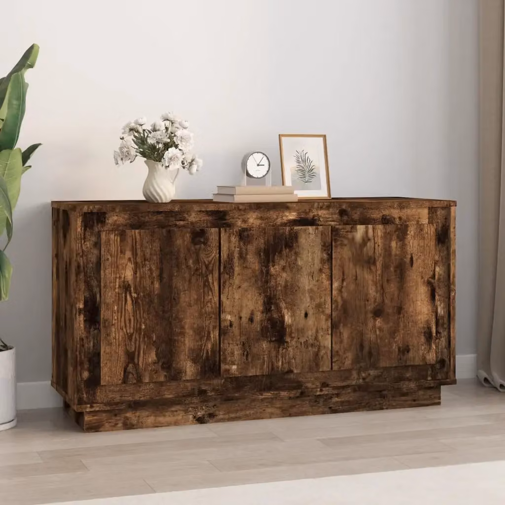 Credenza Buffet da pranzo in legno multistrato Rovere Fumo, L/P/H: 102 x 35 x 55 cm – 2