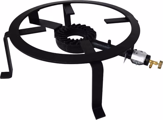 Fornellone a gas Palumbo in metallo nero con 2 pezzi, diametro: 50 cm