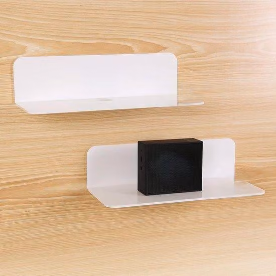 Mensole a parete in acrilico - Elementi a parete estensibili - Bianco - ideali per camere da letto, bagni, cucine, soggiorni, uffici,giochi e camerette, complete di clip per il fissaggio dei cavi