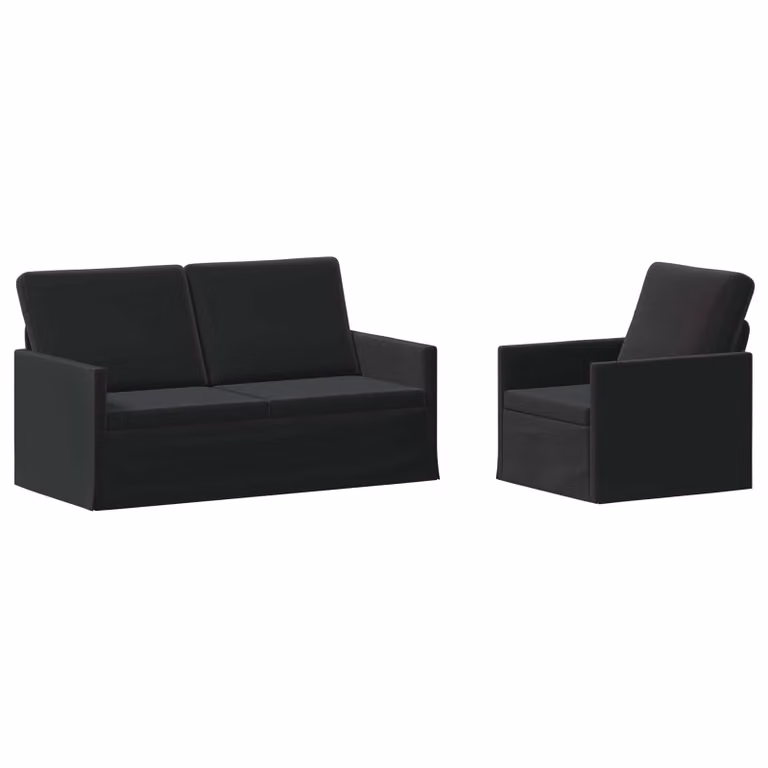 Set di 2 divani moderni vidaXL in velluto nero per soggiorno