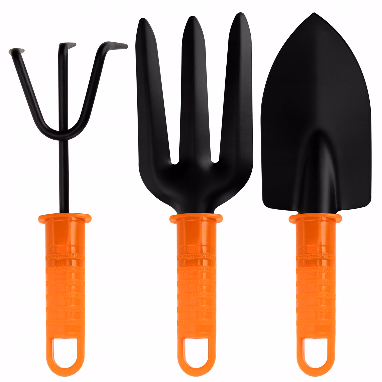 Set di attrezzi da giardinaggio 3 pezzi, forca, pala e artiglio