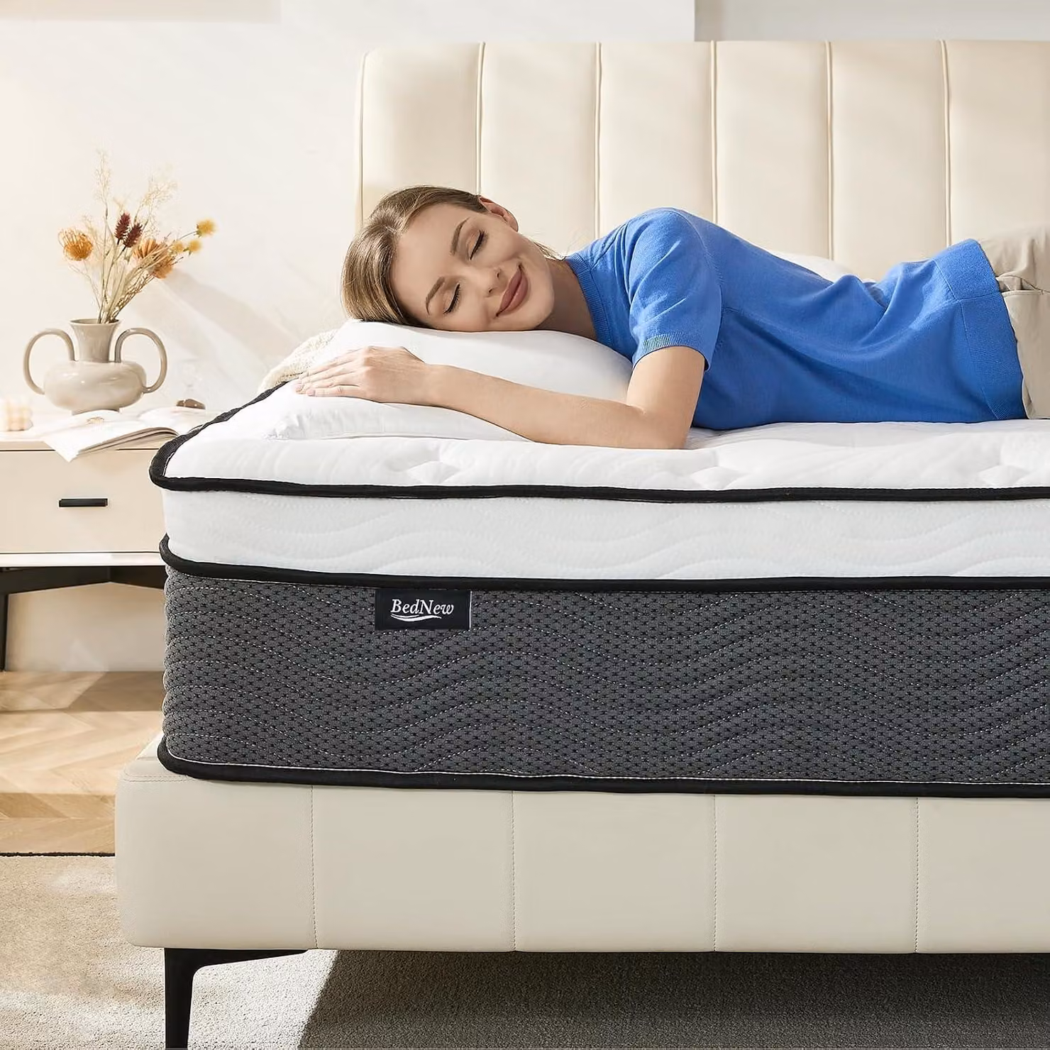 Materasso a molle insacchettate, dimensioni 80 x 200 cm, altezza 31 cm, materasso ortopedico a 7 zone con molle insacchettate e strato di comfort in memory foam