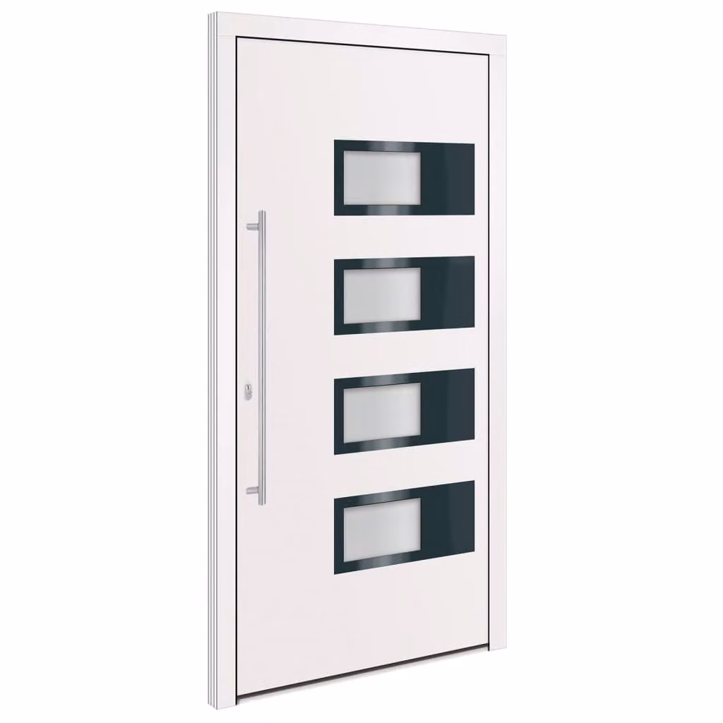 Porta Ingresso Bianca 110x210 cm in Alluminio e PVC