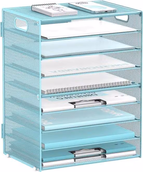 Portadocumenti - Cassettiera da ufficio - 9 ripiani impilabili - 287 kg - Blu