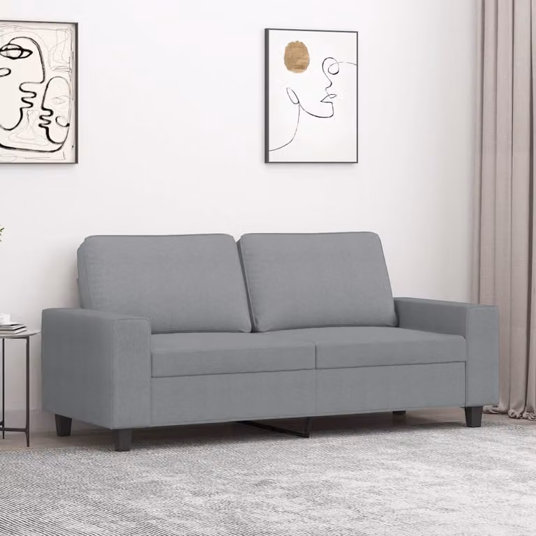 vidaXL Divano a 2 Posti Moderno in Tessuto Grigio con Struttura in Metallo
