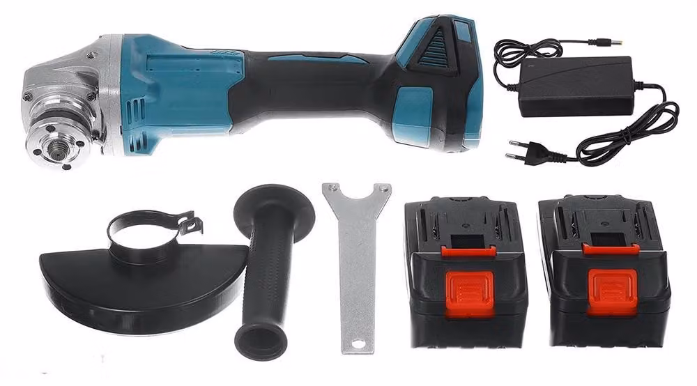 Smerigliatrice angolare a batteria da 18V - disco da 125 mm (12,5 cm) - motore brushless - 8500 giri/min - velocità regolabile - spina di tipo EU - con 2 batterie