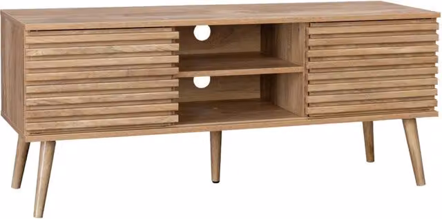 Mobile TV Sweeek in stile scandinavo con 2 ante, marrone naturale, L: 120 cm, P: 39 cm, H: 51,5 cm – 1