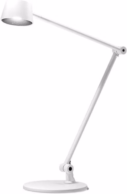 Lampada da Tavolo Efira L Gea Luce, LED 6,2W 3000K Dimmerabile e Orientabile, Struttura in Alluminio Bianco Opaco con Diffusore in Metacrilato Trasparente