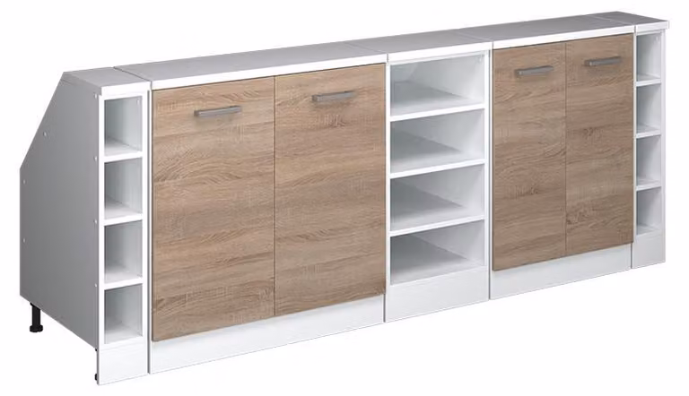 Mobile cucina sottotetto Vicco R-Line Sonoma 210 cm Set di 5 carcasse armadio profondità 60 cm, Model 59954