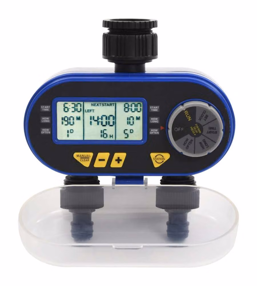 Timer per Irrigazione Automatico Digitale a Doppia Uscita