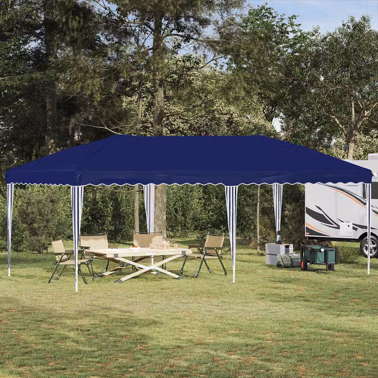 vidaXL Tenda per feste a pop-up Blu L: 575 cm, P: 290 cm, H: 245 cm