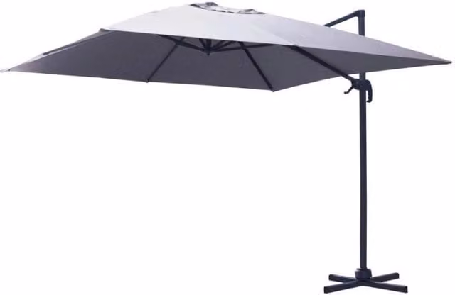 Ombrellone a braccio laterale Montana Vacchetti in alluminio e poliestere grigio L: 400 cm, H: 280 cm