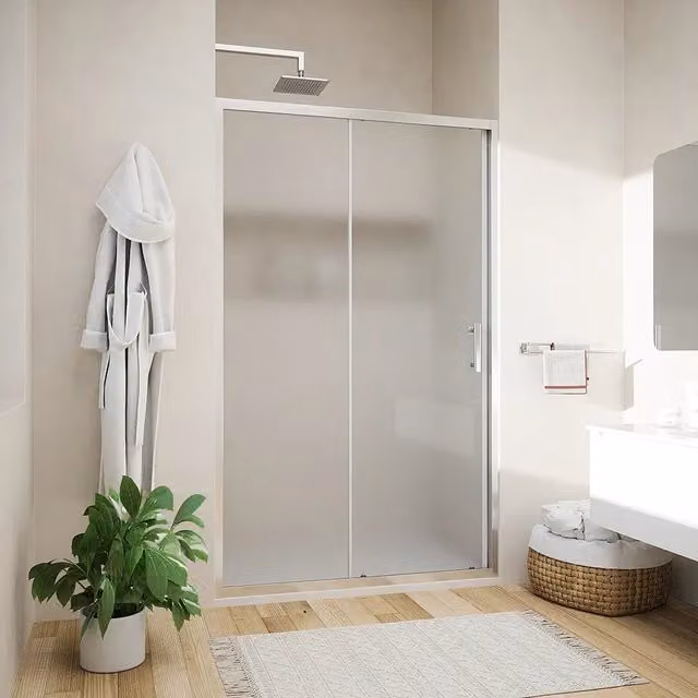 Porta doccia 130cm reversibile scorrevole vetro 6mm stampato h190 | Tenerife