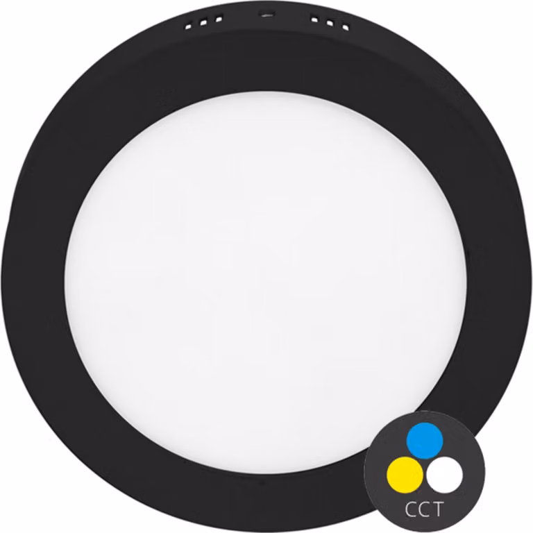 Pannello LED nero Ecolite rotondo 225 mm 18W CCT LED-CSL-CCT/18W/CR
