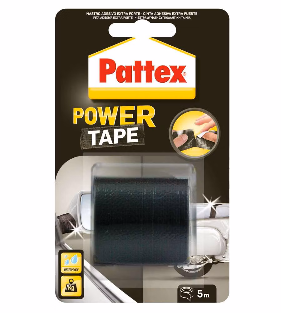 Nastro adesivo in tessuto Pattex Power Tape Nero L: 50 mm, Lunghezza: 5 m