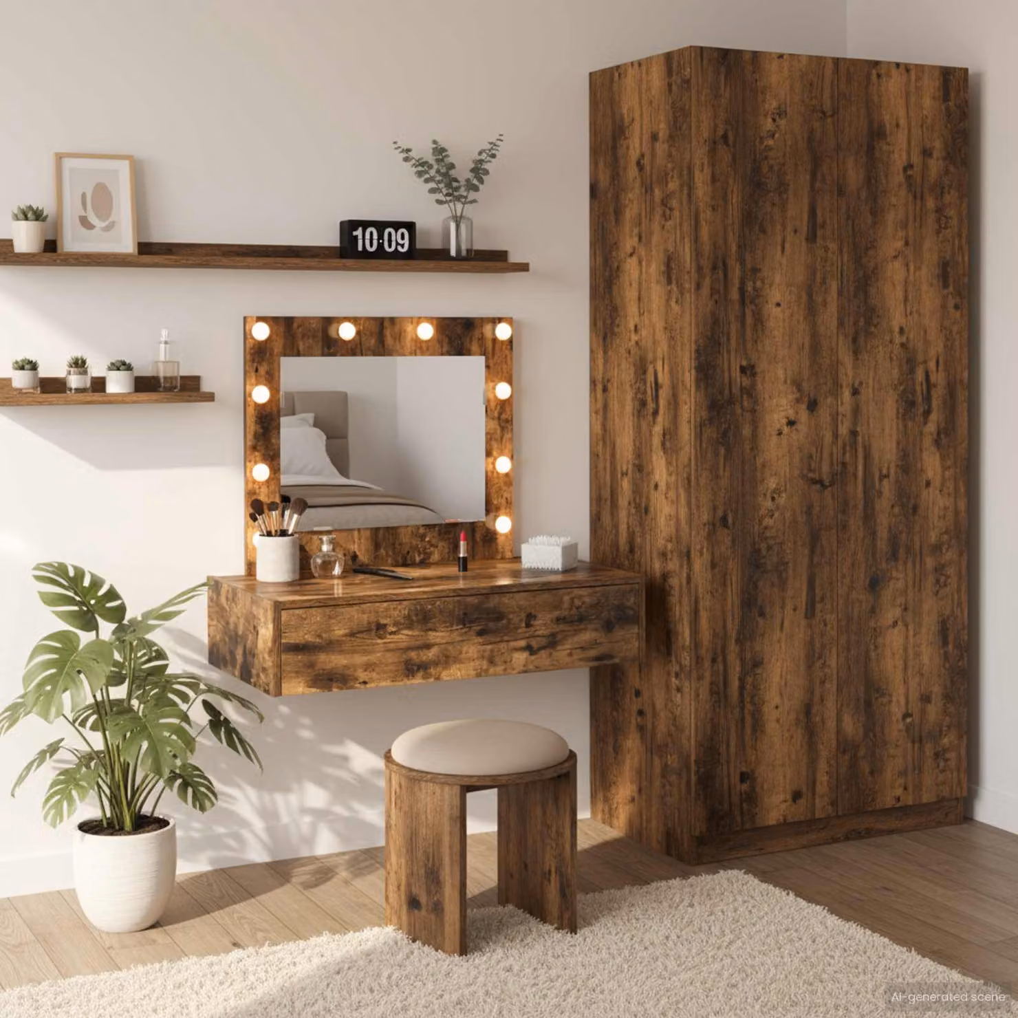 vidaXL Tavolo da Trucco Moderno in Legno Marrone L: 83 cm, P: 40 cm, H: 70 cm