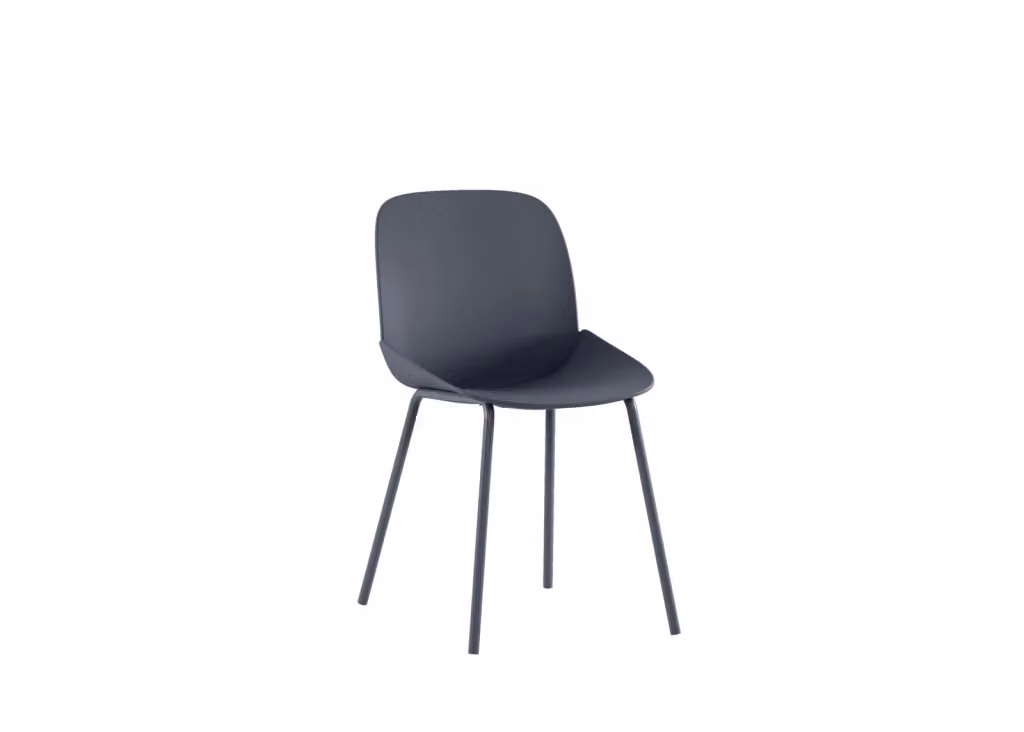 Sedia da pranzo E-Stylo moderna in polipropilene grigio scuro con gambe in metallo per interni ed esterni L: 55 cm, P: 46 cm, H: 79 cm – 3