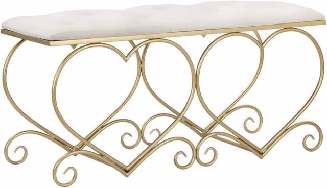 Panca Heart crema e gold – 105 x 37,5 x H 51,5 cm