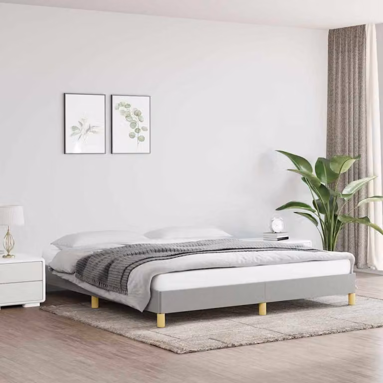 vidaXL Giroletto senza Materasso in Tessuto Grigio Chiaro L/P/H: 180 x 200 x 25 cm