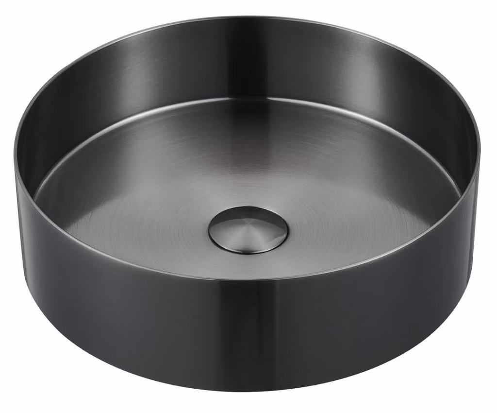Sapho Aurum - Lavabo da appoggio, diametro 380 mm, senza sfioratore, antracite AU101