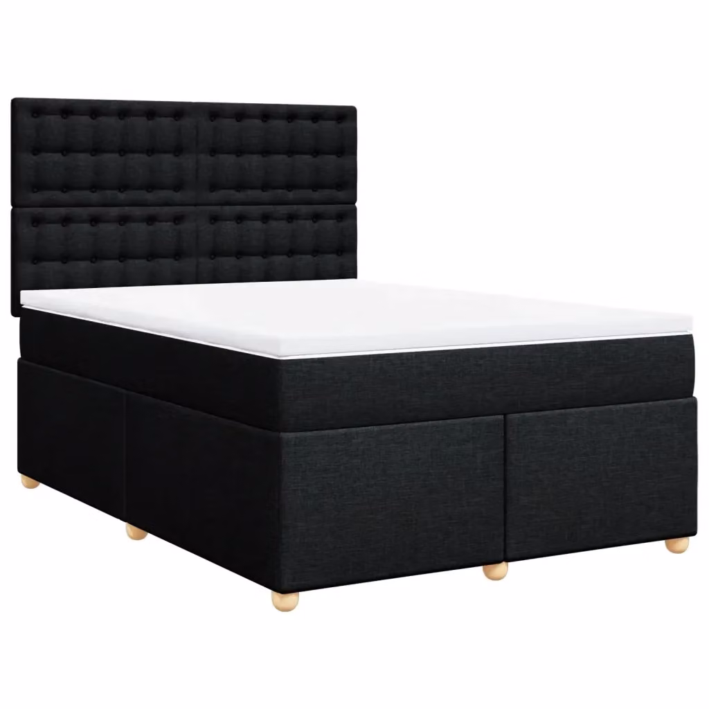 Letto Ibrido con Giroletto a Molle e Materasso vidaXL, Colore Nero e Bianco, L/P/H: 140 x 200 x 150,5 cm – 2