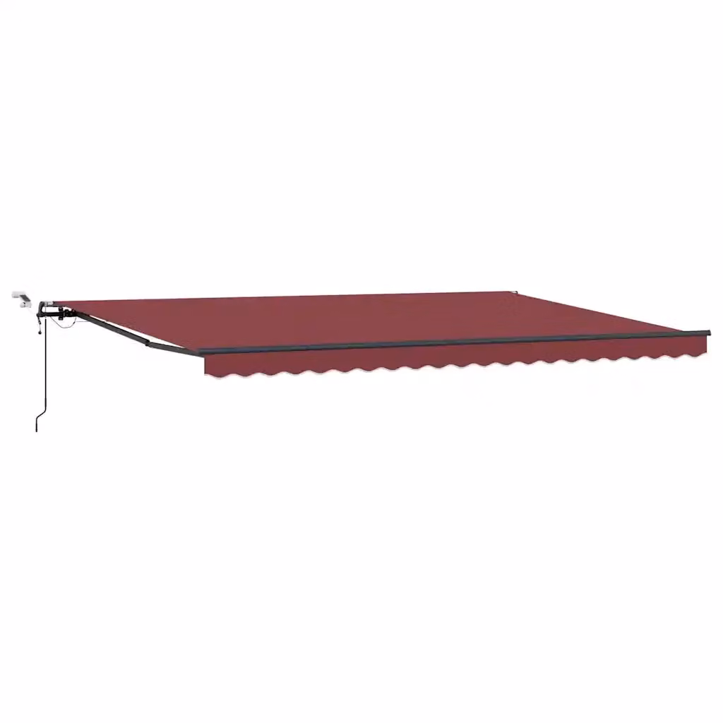 Tenda da Sole Retrattile Automatica con LED vidaxl, Colore Antracite e Rosso, L: 500 cm, P: 300 cm – 2