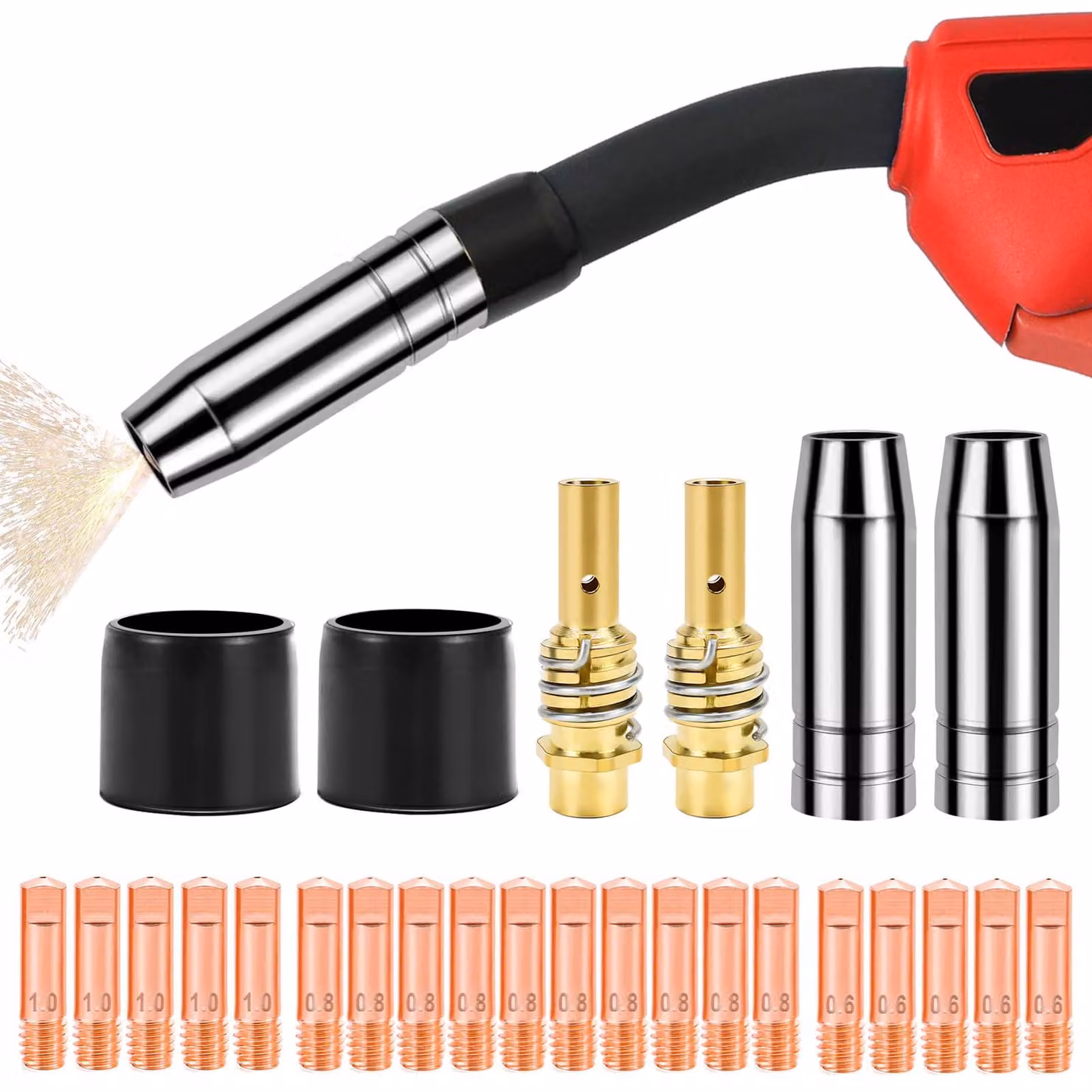 Kit di accessori per saldatrice MIG MAG, composto da 26 pezzi