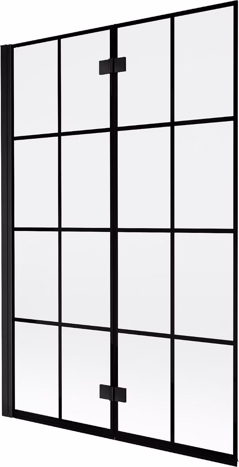 Mexen Mist paravento doccia a 2 ante sinistro 120 x 150 cm, griglia nera, nero - 8A9-120-002-70-77-L