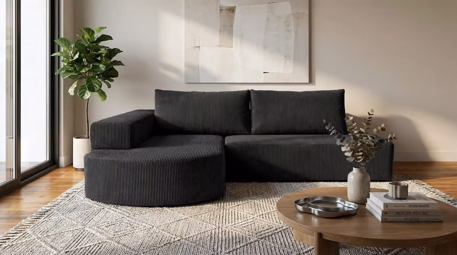Elegante set di divani ARABELLA - antracite, angolo sinistro
