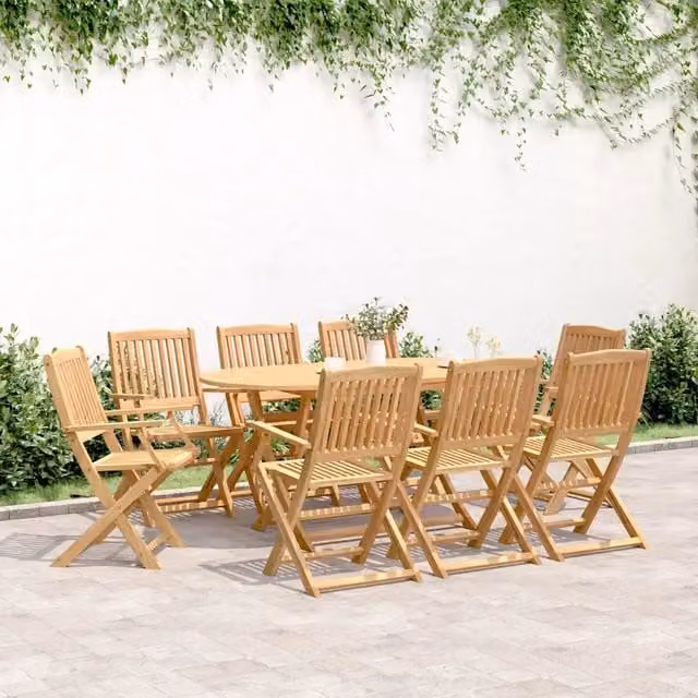 Set da Pranzo da Giardino 9 pz Legno Massello di Acacia 3214239